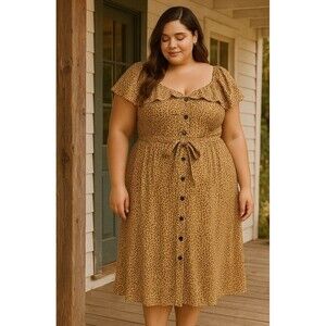 Anthropologie Bolano Dress Leopard Print Dress‎ Size 22